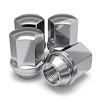White Knight M14x1.5 Thread Lug Nuts for Aftermarket or Factory Wheels - 4 Chrome Lug Nuts - Duplex Bulge Acorn Seating - Carbon Steel for Durable Construction & Easy Installation - 1709D-4