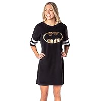 INTIMO DC Comics Womens' Batman Classic Symbol Nightgown Pajama Shirt Dress