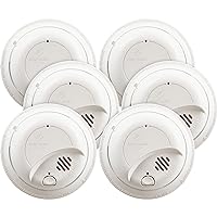 First Alert 9120B Smoke Detector, Hardwired Alarm with Battery Backup, 6-Pack