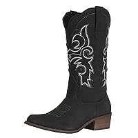 2 Pair Cowboy Boots for Women Cowgirl Boots Mid Calf Fashion Western Boots US Size 10