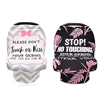Car Seat Cover for Babies, 2 Pack No Touching Sign Carseat Canopy, Multiuse Nursing Covers for Breastfeeding, Infant Stroller Covers for Newborn, Ultra-Soft Breathable