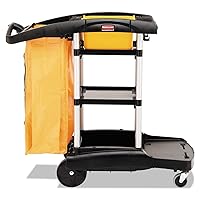 Rubbermaid Commercial Products Housekeeping Service Cart with Two Caddies, Black 38.