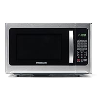 Farberware Countertop Microwave 1100 Watts, 1.2 cu ft - Microwave Oven With Grill Functionality and Child Lock - Perfect for Apartments and Dorms - Easy Clean Grey Interior, Stainless Steel