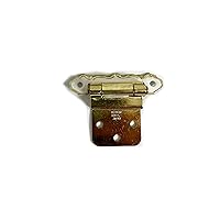 Harris Hardware 106-WB-10 Self-Closing Antique Brass with White Overlay 3/8 in. Inset Overlay Hinge 10 Pairs (20 Hinges) with Screws and Self-Stick Bumpers