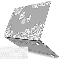 IBENZER Compatible with Old Version MacBook Air 13 Inch Case (2010-2017 Release). Models: A1466 / A1369, Plastic Hard Shell Case with Keyboard Cover for Mac Air 13, Lace, A13LACE+1