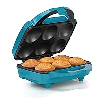 Holstein Housewares - Non-Stick Cupcake Maker, Teal - Makes 6 Cupcakes, Muffins, Cinnamon Buns, and more for Birthdays, Holidays, Bake Sales or Special Occasions
