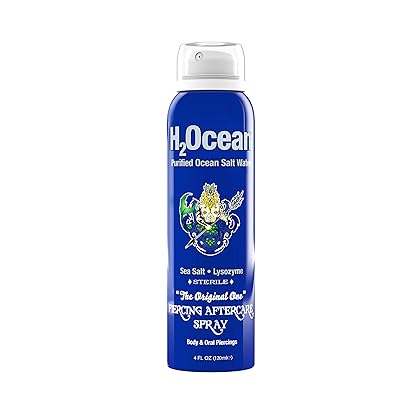 H2Ocean Piercing Aftercare Spray 4oz - Ear, Nose, Earring, Belly Button Piercing Wound Wash Cleaner with Sea Salt Saline Solution - Keloid Bump Scar Removal Treatment