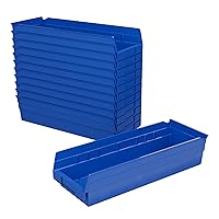 Akro-Mils 30138 Plastic Containers for Organizing and Storage Bins for Closet, Kitchen Cabinet, or Pantry Organization, 18-Inch x 6-1/2-Inch x 4-Inch, Blue, 12-Pack