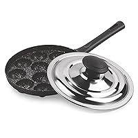Pro Cook Appam Patra 12 Pit With Stainless Steel Lid, Black