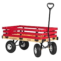 Industries Classic Wood Wagon with Red Removable Poly Racks