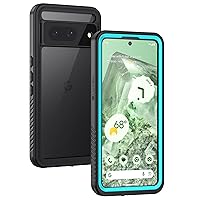 Lanhiem Pixel 8 Case, IP68 Waterproof Dustproof Case with Built-in Screen Protector, Rugged Full Body Shockproof Protective Clear Cover for Google Pixel 8, Blue
