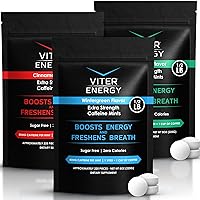 Viter Energy Extra Strength Caffeine Mints All 3 Flavors 1/2 Pound Bulk Bag Bundle - 80mg Caffeine, B Vitamins, Sugar Free, Vegan, Powerful Energy Booster for Focus and Alertness