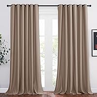 NICETOWN Room Darkening Curtain Panels - Home Fashion Ring Top Thermal Insulated Room Darkening Curtains for Bedroom/Living Room (2 Panels, 80