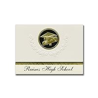 Raines High School (Katy, TX) Graduation Announcements, Presidential style, Basic package of 25 Cap & Diploma Seal. Black & Gold.