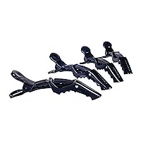 Cricket Double Jointed ProClips Professional Salon Hair Clips for Styling, Cutting, Sectioning and Coloring, 4-Pack, Black