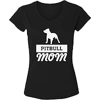Pitbull Mom V-Neck Shirt Pitbull Mom Tshirt Dog Mom Shirt Dog Mom Gifts