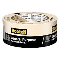 General Purpose Masking Tape, 1.88 in x 60.1 yd, Beige, Sticks for Up to 5 Days, Removes Easily Without Leaving Sticky Residue, Easy-to-Tear Masking Tape (2050-48MP)