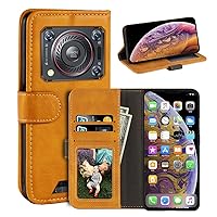 Case for Oukitel WP33 Pro 5G, Magnetic PU Leather Wallet-Style Business Phone Case,Fashion Flip Case with Card Slot and Kickstand for Oukitel WP33 Pro 5G 6.6 inches Yellow