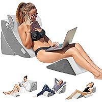 4PCS Orthopedic Bed Wedge Pillow Set, Post Surgery, Wedge Pillow for Neck, Back, Knee & Leg Relief, Triangle Memory Foam Adjustable Bed Pillow for Acid Reflux, Arm Support, Sleeping, Reading, Snoring