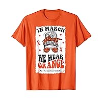 In March We Wear Orange MS Warrior Retro Multiple Sclerosis T-Shirt