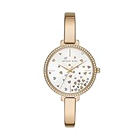 Michael Kors Women Jaryn Quartz Stainless Steel Gold with Gold Rose Gold Silver White Dial Watch MK3977