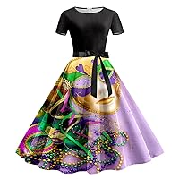 Summer Maxi Dresses for Women 2024 Vacation,Women Print Short Sleeve 1950s Evening Party Prom Dress Long Plus S