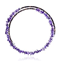 $180Tag Amethyst Certified Navajo Native Adjustable Choker Wrap Necklace Chain 25579 Made by Loma Siiva