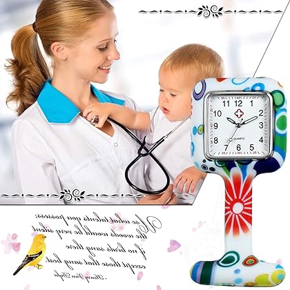 Nurse Watch for Women and Men Pin-on Brooch Lapel Hanging Badge Medical Doctors Square Silicone Quartz Fob Pocket Watch