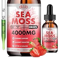 Sea Moss Liquid Drops: Organic Irish Sea Moss 4000mg with Bladderwrack, Burdock Root, Spirulina, Vitamin C & Zinc - Seamoss Supplement for Immune, Joint, Digestion, Aging Support - 2oz Vegan