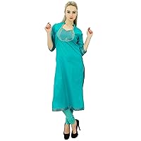 Solid Straight Kurti Indian Casual Cotton Women's Clothing