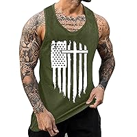 American Flag Tank Top Men Summer Independence Day Sleeveless Shirts Workout Muscle Gym Fitness Vacation Vest Tops