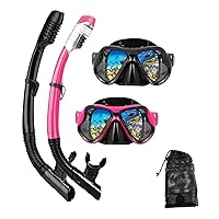 Snorkeling Gear for Adults Snorkel mask Set Scuba Diving mask Dry Snorkel Swimming Glasses Swim Dive mask Nose Cover Youth Free Diving