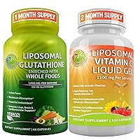 SUPPLEMENTS STUDIO Liposomal Glutathione 500mg Supplement - Bundle up with - Liposomal Vitamin C 1100mg Liquid Gel Capsules