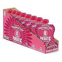 Mamma Chia Organic Prebiotic Squeeze Snack, Strawberry Lemonade, 16- 3.5 Ounce , Fiber-Rich Prebiotic Gut Support, USDA Organic, Non-GMO, Vegan, Gluten Free (Pack of 16)