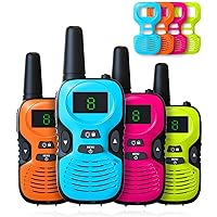 Walkie Talkies for Kids Long Range - 4 Pack Kid Walkie Talkies with Replaceable Shell Backlit LCD Flashlight 3 Miles Range - Gifts and Toys for 5-7 Year Old Boys and Girls