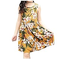 Girls Summer Dress Size 3T-14T Sleeveless Play Dress for Kids Beach Vacation Cute Floral Sundress with Pocket