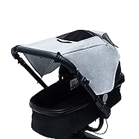 Stroller Sun Shade Universal Baby Stroller Cover for Sun Bassinet Blackout Cover (0-6m) Sunshade Visor Wind Cover Blocks Sun's Rays - Gray