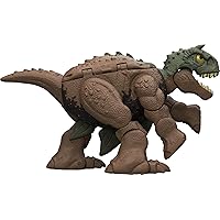 Mattel Jurassic World Stegosaurus to Carnotaurus Dinosaur Transforming Toy, 11 Step Double Danger 2 in 1 Toy, Fierce Changers