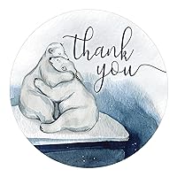 Polar Bear Winter Baby Shower Thank You Gift Stickers, Party Favor Bag Labels - Cold Outside -40 Count