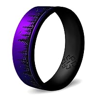 Knot Theory Waves, Mountain, Forest Silicone Ring for Men and Women - Silicone Wedding Band for Sports Activities, Breathable Comfort Fit 6mm Bandwidth