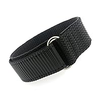 Watch Band Nylon One Piece Wrap Sport Strap Black AdjustableHook and Loop 16mm