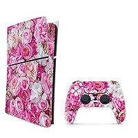 MightySkins Skin Compatible with Playstation 5 Slim Digital Edition Bundle - Bed of Roses | Protective, Durable, and Unique Vinyl Decal wrap Cover | Easy to Apply | Made in The USA