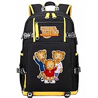Teen Daniel the Tiger's Rucksack-Student Graphic Bookbag with USB Charging Port Lightweight Daypcak for Travel