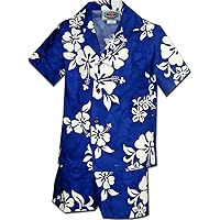 Pacific Legend Toddler Boys' Tropical Hawaiian Print Shirt + Short Set - Made in Hawaii