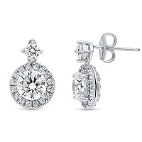 Round Moissanite Stud Earrings (Next To White Color,VVS1 Clarity)