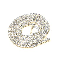 10kt Yellow Gold Mens Round Diamond 20-inch Link Chain Necklace 3-3/4 Cttw