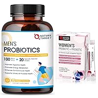 NATURE TARGET Probiotics for Men 100 Billion CFUs, Probiotics for Women Powder