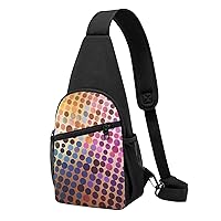 Sling Bag Crossbody for Women Fanny Pack Polka Dot Pattern Chest Bag Daypack for Hiking Travel Waist Bag