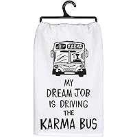 Primitives by Kathy LOL Made You Smile Dish Towel, 28 x 28-Inches, Dream Job Karma Bus
