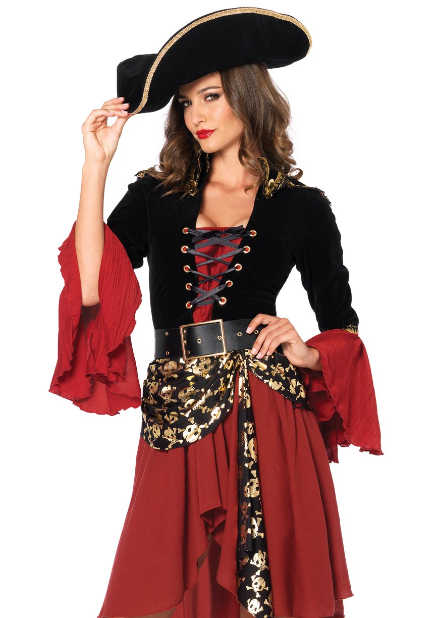 Leg Avenue womens 2 Pc Cruel Seas Pirate Captain Dress Costume